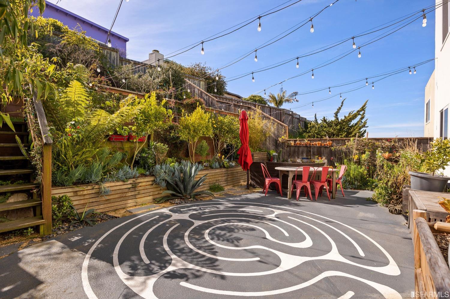 379 Winding Way San Francisco, CA 94112 - Photo 12 of 15 a view of a patio with a table and chairs next to a yard