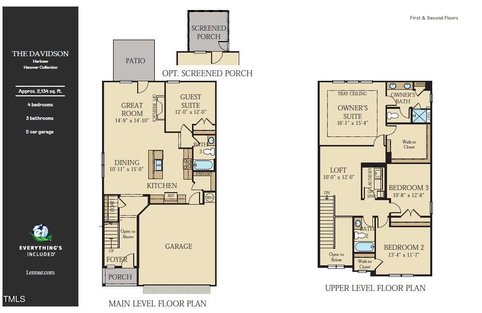 129 Red Robin Road Durham, NC 27703 - Photo 33 of 33 Davidson Floorplan