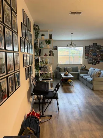 a living room with furniture