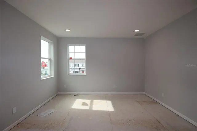 an empty room with a window