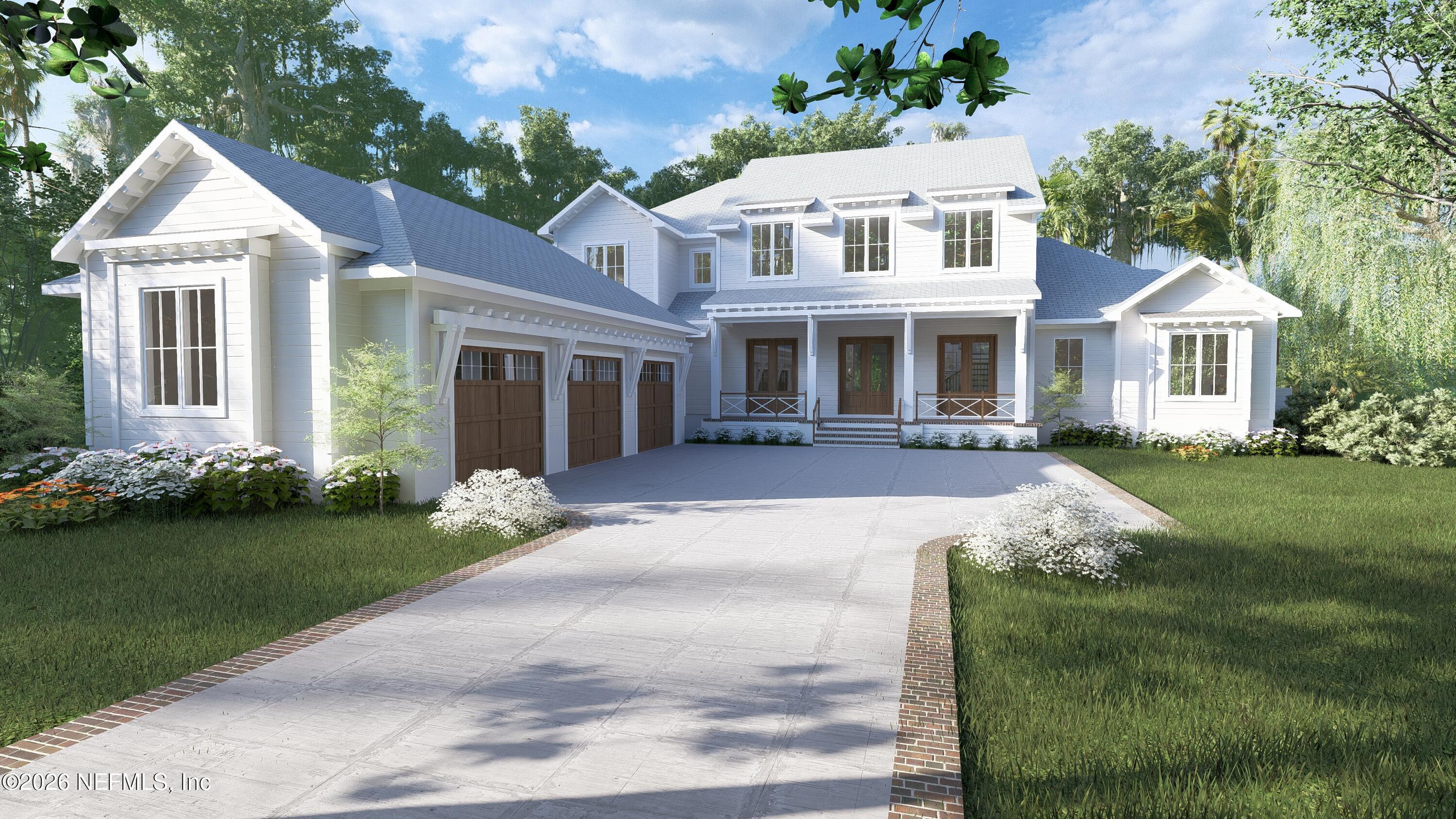 5371 Church Road St. Augustine, FL 32092 - Photo 1 of 3 a front view of a house with a garden and patio