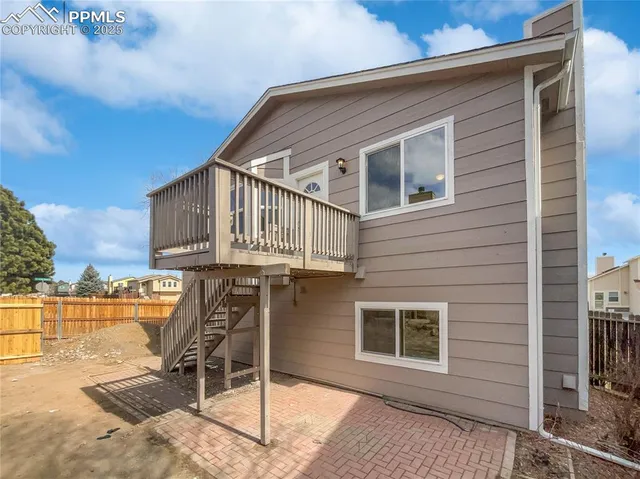 a front view of a house with patio