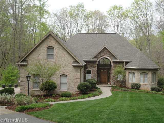 4210 River Ridge Road Pfafftown, NC 27040 - Photo 1 of 16 Exterior Front. This is the definition of Curb Appeal! All brick /stone exterior, gorgeous roof line, large screened porch and deck in back.