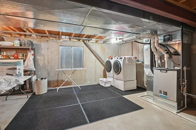 a utility room with lots of appliances
