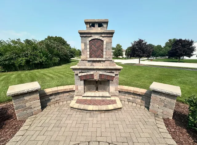 a view of a bench in the garden