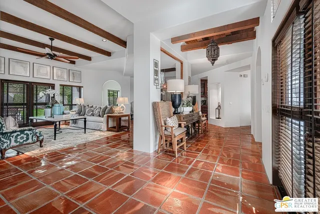 a living room with furniture