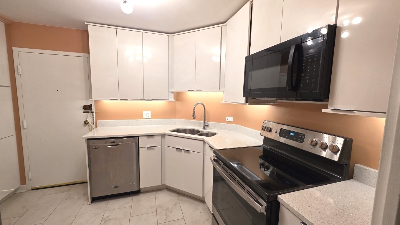 6033 North Sheridan Road, Unit 5G Chicago, IL 60660 - Photo 5 of 24 a kitchen with a stove and a microwave