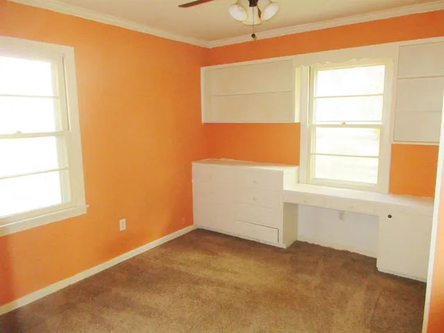 an empty room with a window