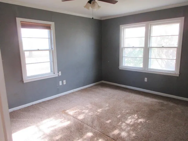 an empty room with a window