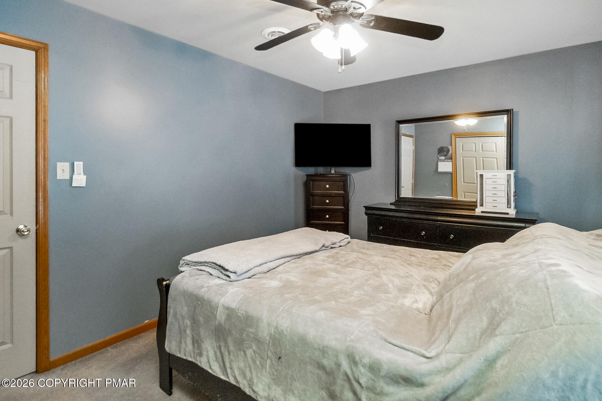 95 Benns Hill Road Bangor, PA 18013 - Photo 53 of 70 a bedroom with a bed and a flat screen tv