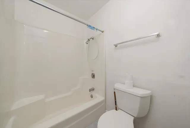 a bathroom with a toilet and a bathtub