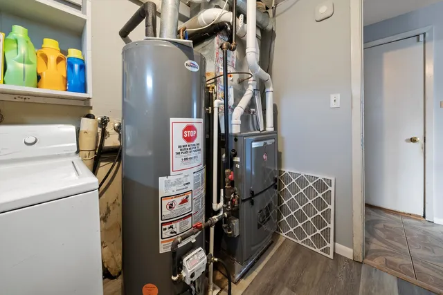 a close view of water heater room