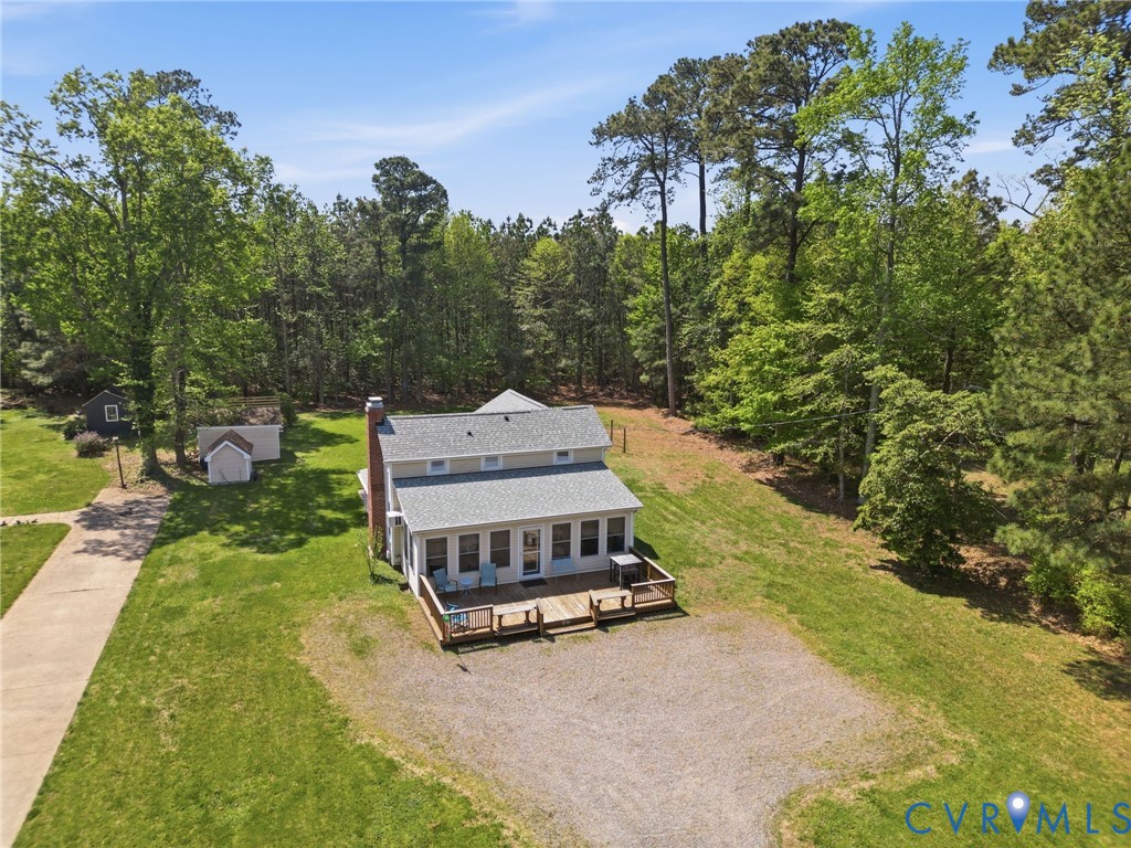 247 Salisbury Park Road Hague, VA 22469 - Photo 2 of 44 an aerial view of a house with a yard basket ball court and outdoor seating