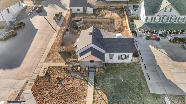 an aerial view of a house