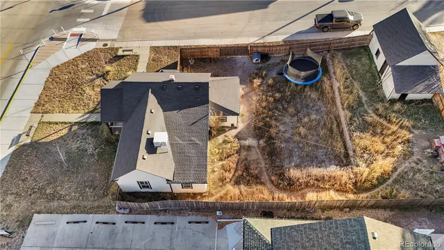 an aerial view of a fireplace with painted walls
