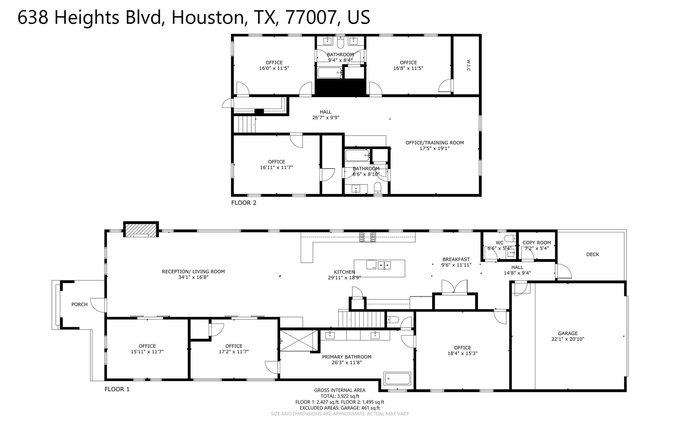 638 Heights Boulevard Houston, TX 77007 - Photo 49 of 49 What an incredible floor plan designed for true flexibility. Multiple private rooms and expansive open living areas make it equally suited for comfortable everyday living or a seamless live/work setup. Stylish finishes throughout and plenty of space give you everything you need today, with room to grow tomorrow.