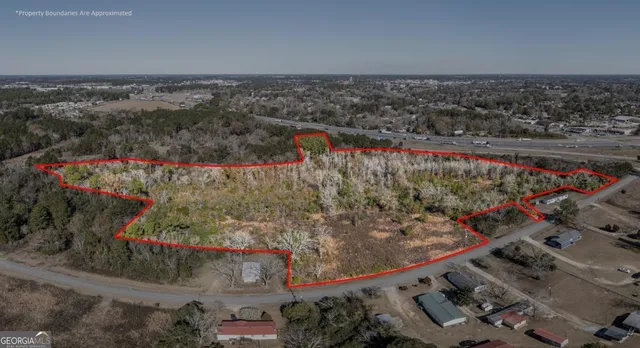 an aerial view of a city