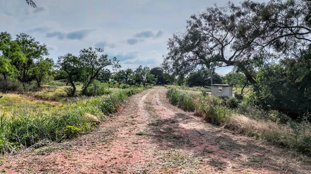 a view of a lake with a big yard