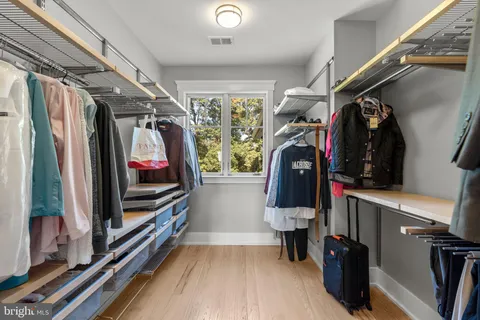 an aerial view of a house with a garden