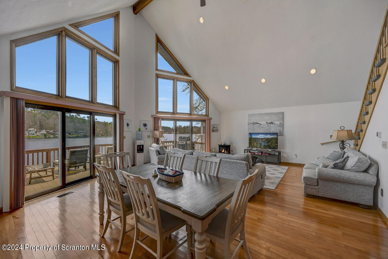 428 Point Road Lake Winola, PA 18419 - Photo 6 of 74 a view of a dining room with furniture window and wooden floor