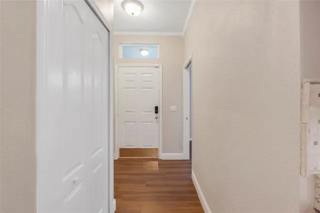 a view of a bathroom from the hallway
