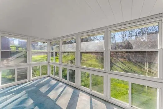 a view of a city from a balcony