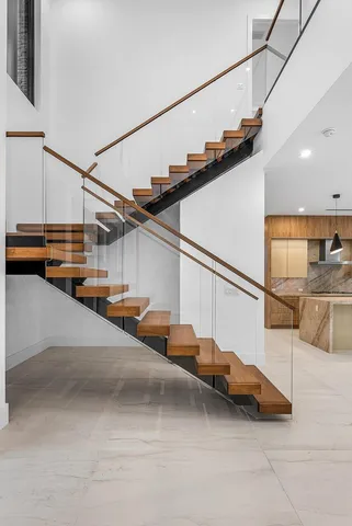 a view of a room that has a window in it