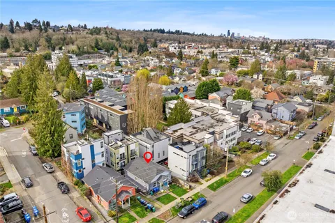 an aerial view of multiple house
