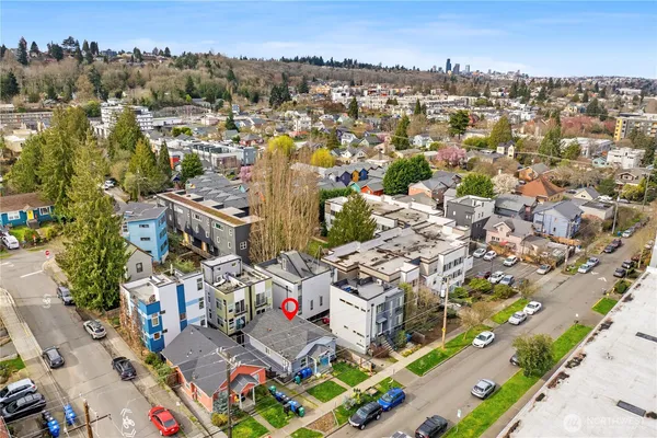 an aerial view of multiple house