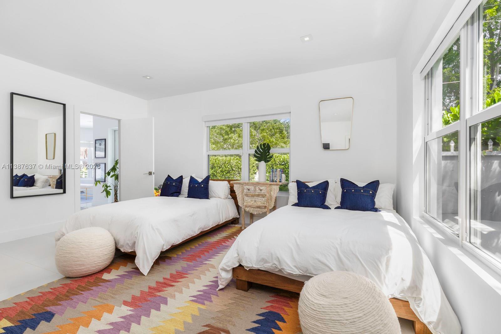 3020 Alton Road Miami Beach, FL 33140 - Photo 14 of 29 a bedroom with two beds and painting on the wall