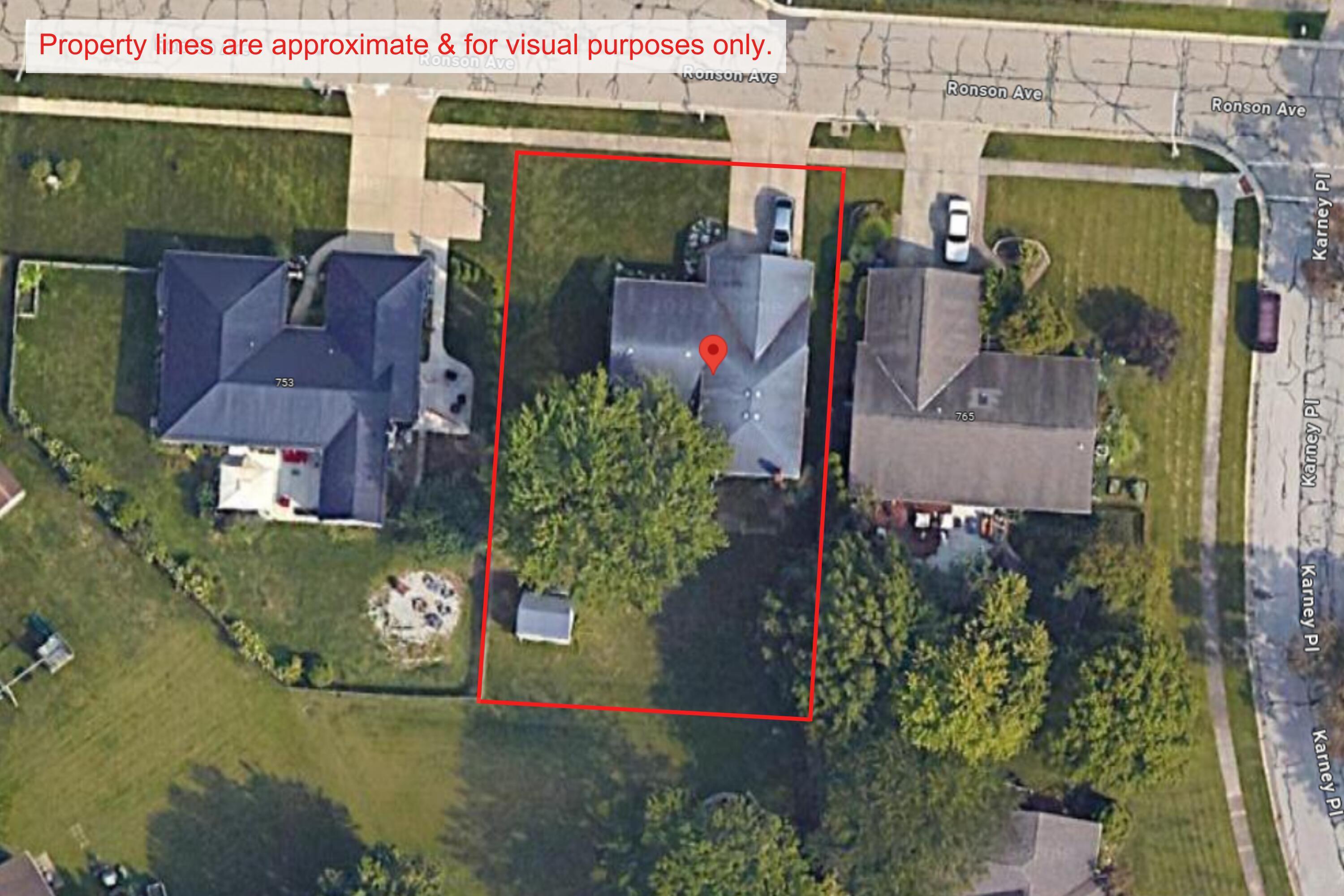 763 Ronson Avenue Columbus, OH 43230 - Photo 46 of 46 Approximate Lot Lines - 763 Ronson Avenue, Columbus, OH 43230