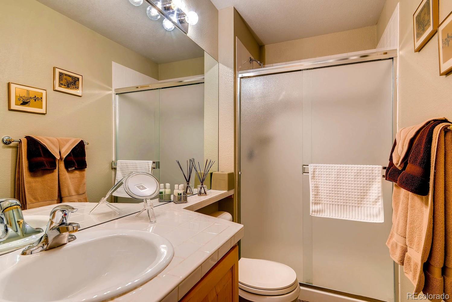 6207 Trailhead Road Highlands Ranch, CO 80130 - Photo 19 of 28 a bathroom with a sink toilet and shower