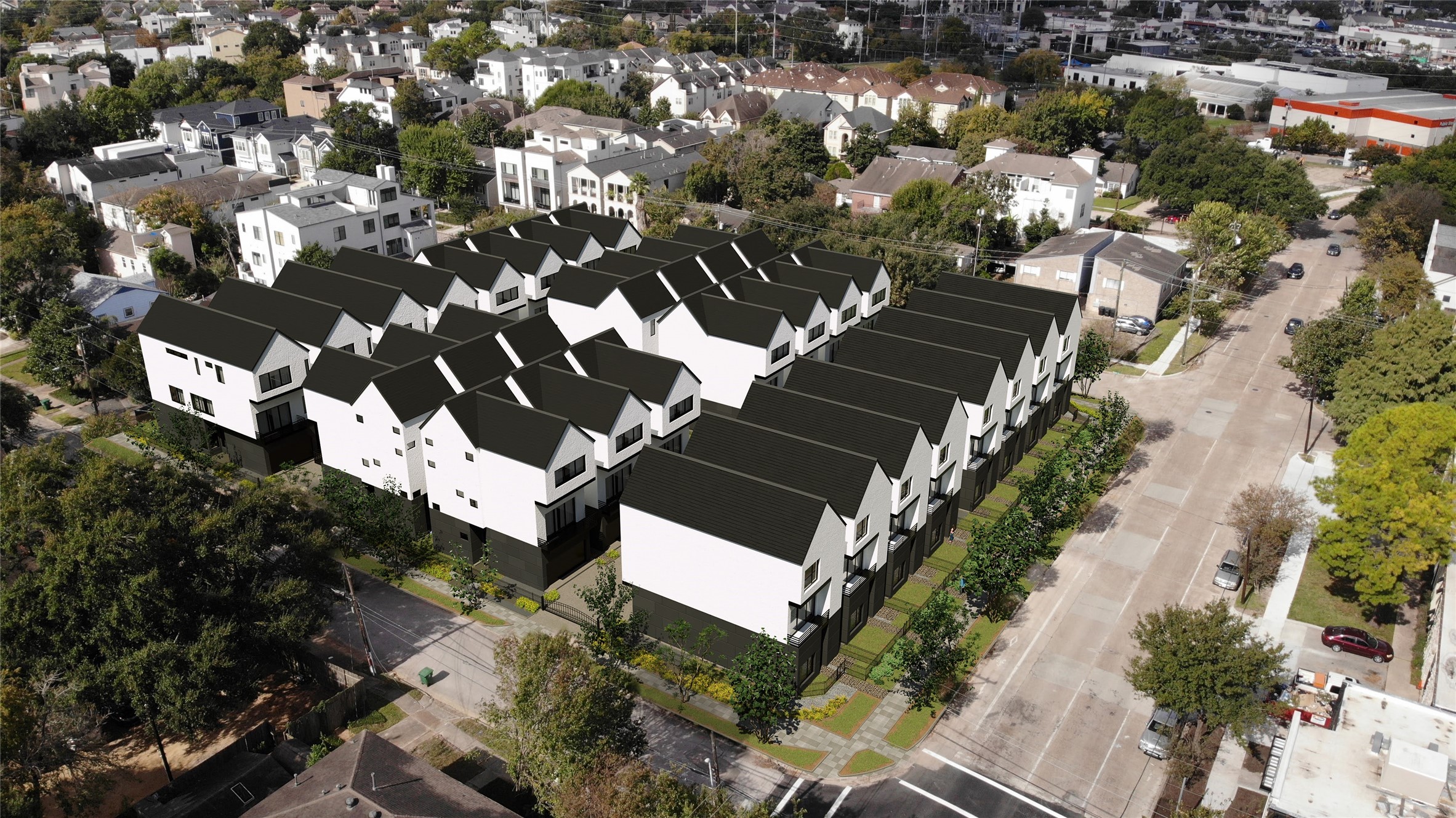 1515 Vermont Street, Unit D Houston, TX 77006 - Photo 17 of 18 an aerial view of residential houses with outdoor space