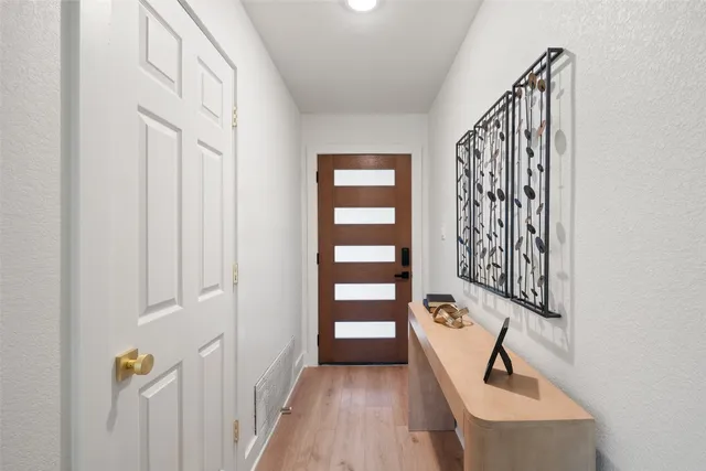 a view of a door of the house