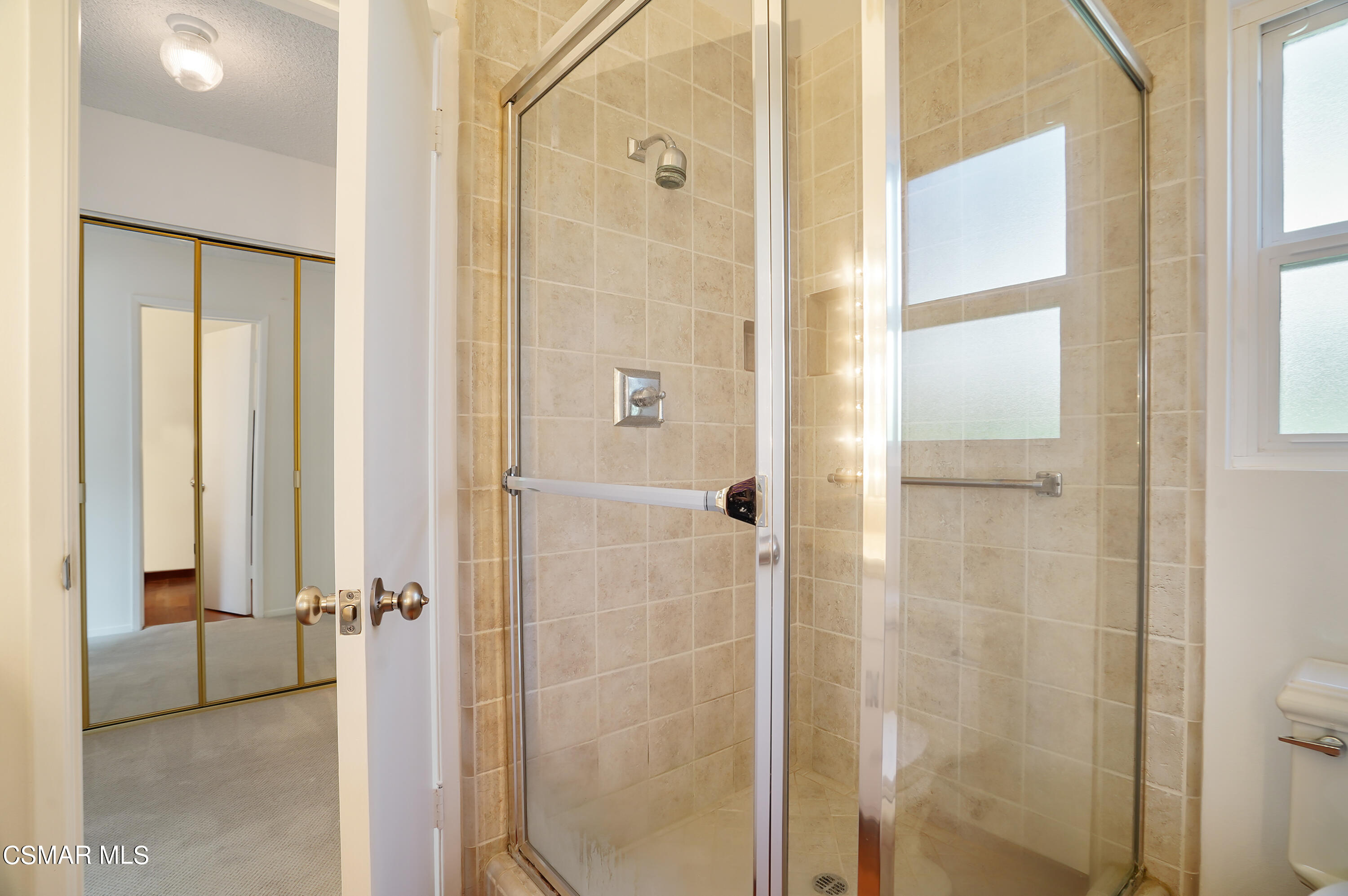 16 Mansfield Lane Camarillo, CA 93010 - Photo 12 of 22 a bathroom with a shower and a glass door