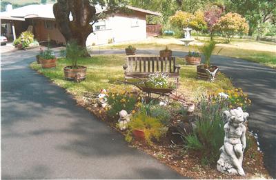 a view of a lake with a yard