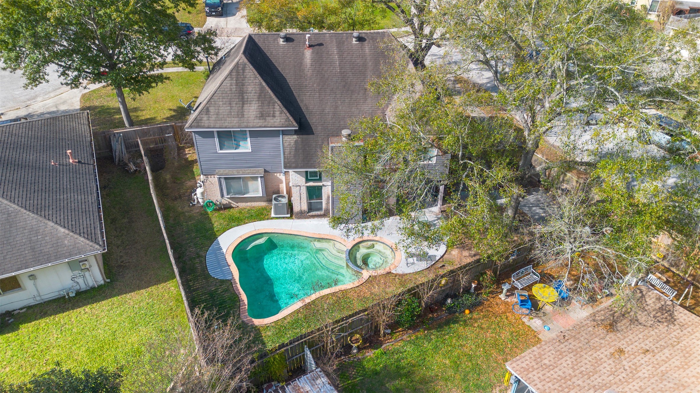17314 Edenbridge Court Spring, TX 77379 - Photo 4 of 33 an aerial view of a house with swimming pool garden and patio