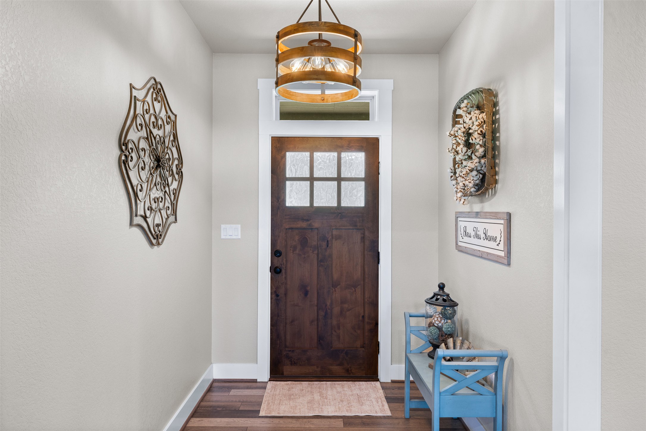 1306 22 Hills Road Gause, TX 77857 - Photo 37 of 40 Entryway featuring a dark wood-finish door with frosted glass panes and a transom window