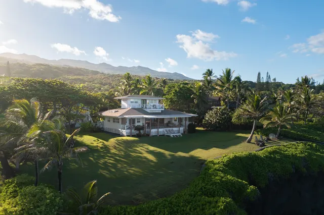 a view of a lake with a mountain in the background