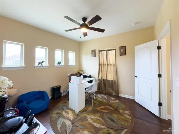 a living room with a window