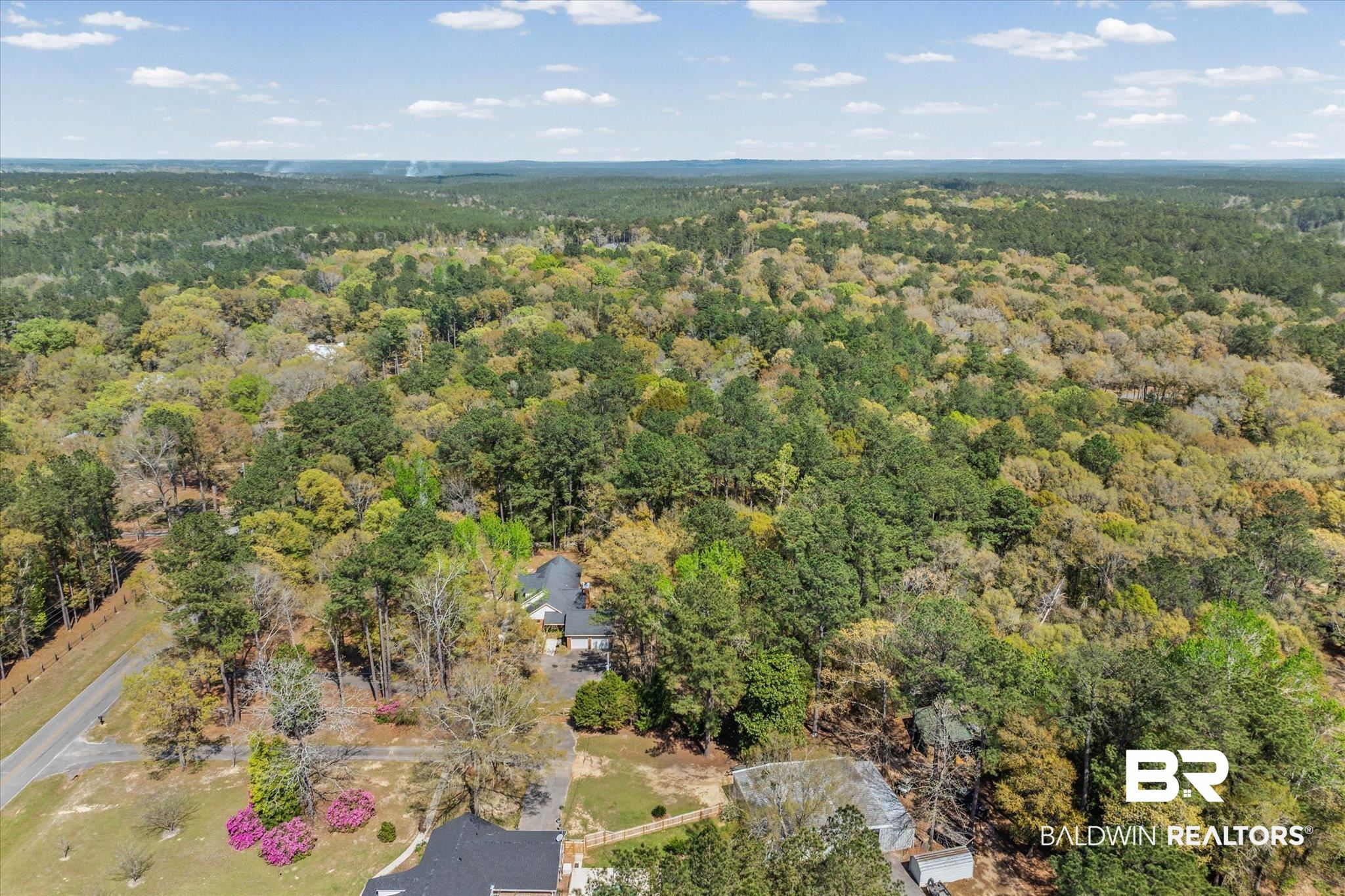 9770 Lakeview Road Bay Minette, AL 36507 - Photo 35 of 44 Drone / aerial view of a heavily wooded area