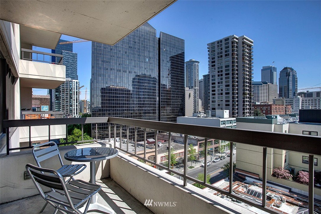 2201 3rd Avenue, Unit 1001 Seattle, WA 98121 - Photo 11 of 20 a balcony view with couple of chairs