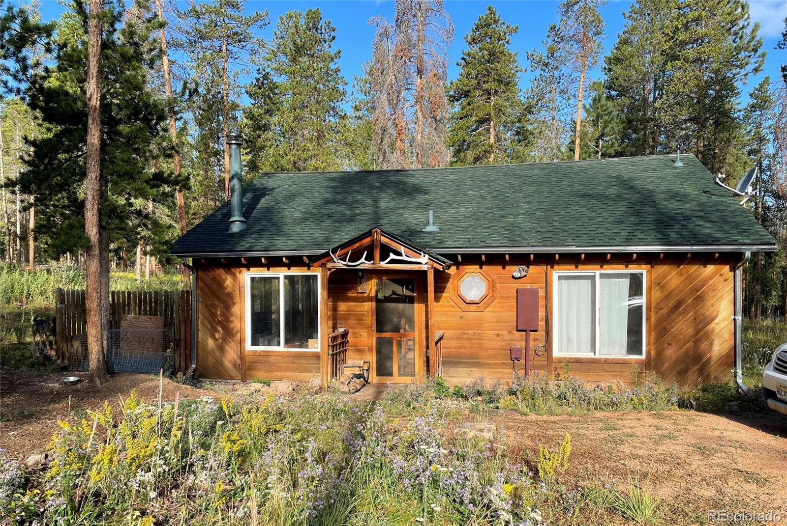 front view of a house with a yard