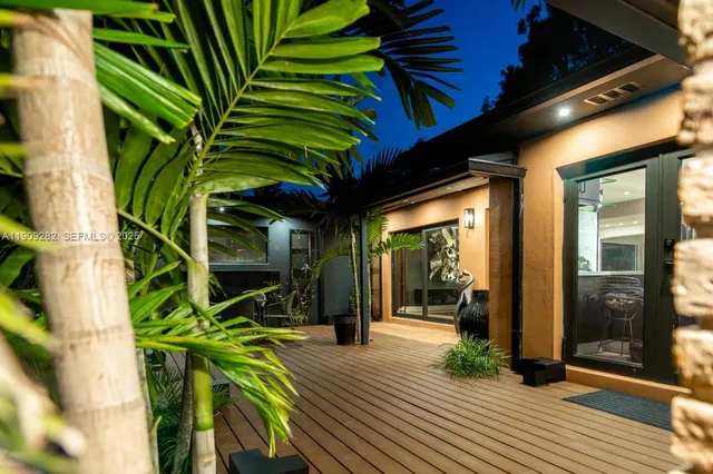 a view of a house with a patio