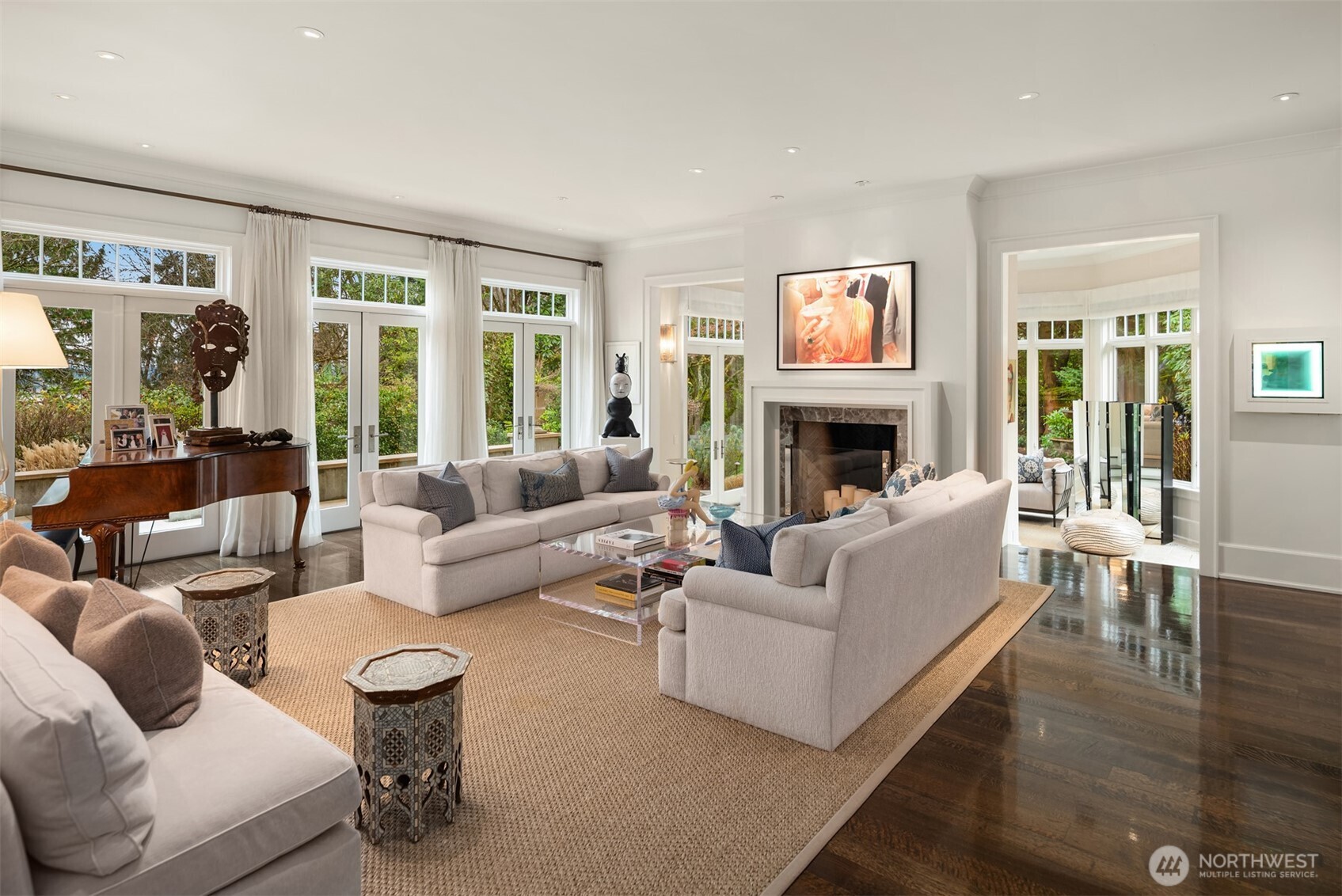 3814 East John Street Seattle, WA 98112 - Photo 6 of 26 a living room with furniture and a fireplace