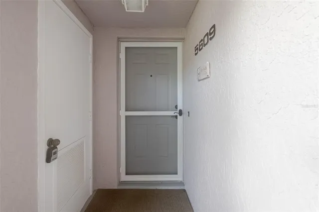 a view of a closet in a room