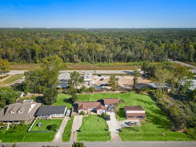 a view of a city with mountains in the background