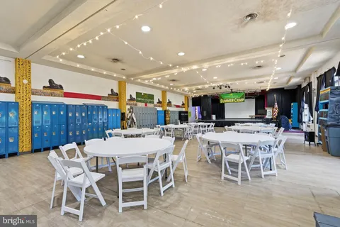 a view of a dining area with furniture