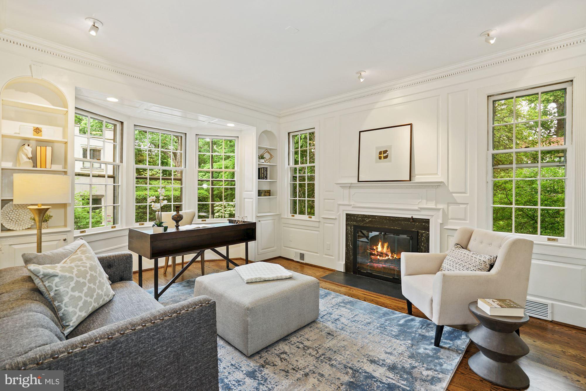 2468 Belmont Road Northwest Washington, DC 20008 - Photo 6 of 28 Paneled library with fireplace