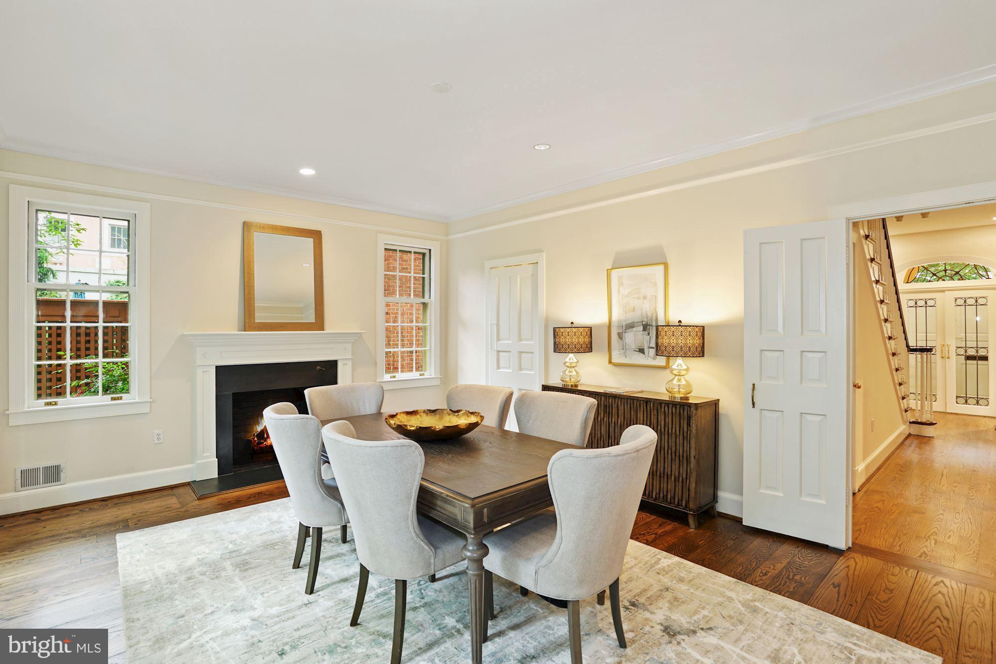 2468 Belmont Road Northwest Washington, DC 20008 - Photo 10 of 28 Dining room with fireplace